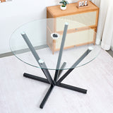 Glass Dining Table Black 48"