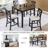 Wood Bar Table Set Beige/Black
