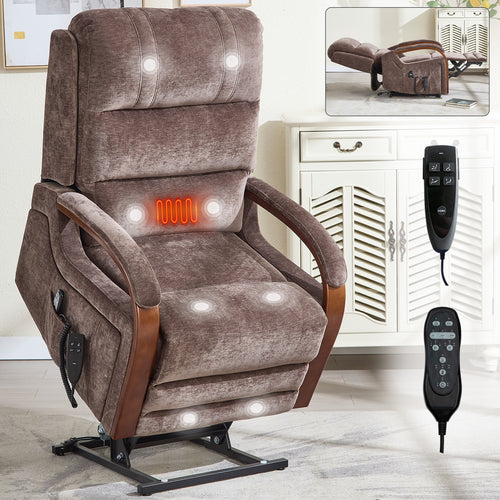 Dual Motor Power Lift Recliner Chair 350 lbs Heat Massage