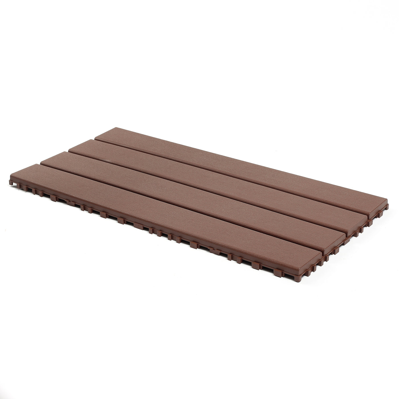 22-Piece Interlocking Deck Tiles Brown 24x12 Polypropylene