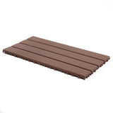 22-Piece Brown Interlocking Deck Tiles 24x12 Inch Polypropylene