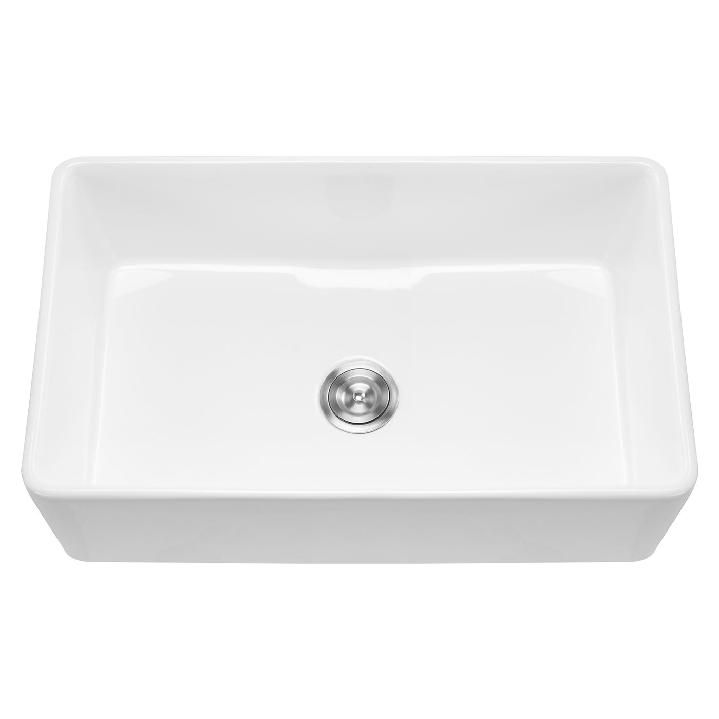 33.5x20 in Fireclay Undermount Single Bowl Farmhouse Kitchen Sink White