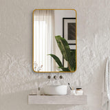 22x30 Gold Metal Framed Rectangular Wall Mirror