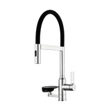 Brushed Nickel Kitchen Faucet 360 Swivel Pull Out Sprayer