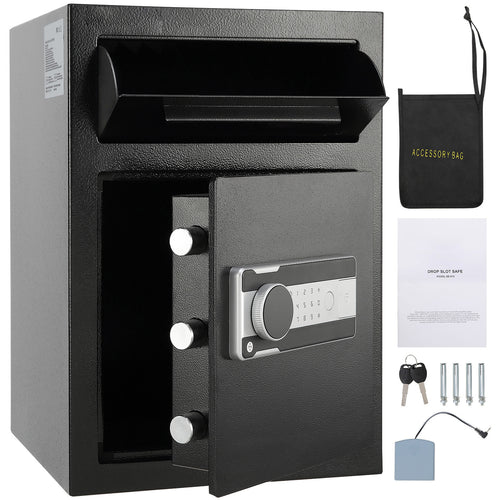 2.5 Cub Depository Safe, Deposit Safe with Drop Slot, Electronic Code Lock