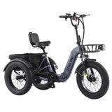 Electric Tricycle Fat Tire 20 In 7-Speed Aluminum Gray 275 LB 50 Mile Range