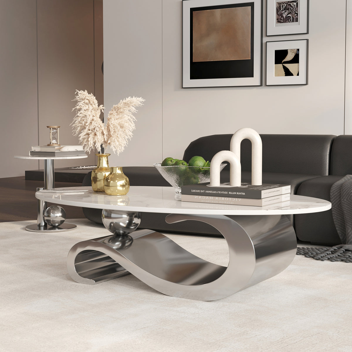 Metal Coffee Table Silver