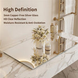 Modern Frameless Bathroom Mirror, 36 x 30 Inch Rectangular Vanity Mirror