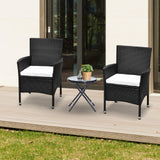 Rattan Wicker Patio Dining Chairs Set, Stackable, Dark Coffee