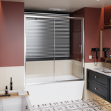 60.in W x 62.in H Single Sliding Shower Door for Bathtub