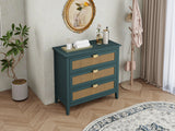 3 Drawer Cabinet, Natural rattan, American Furniture, Suitable for bedroom