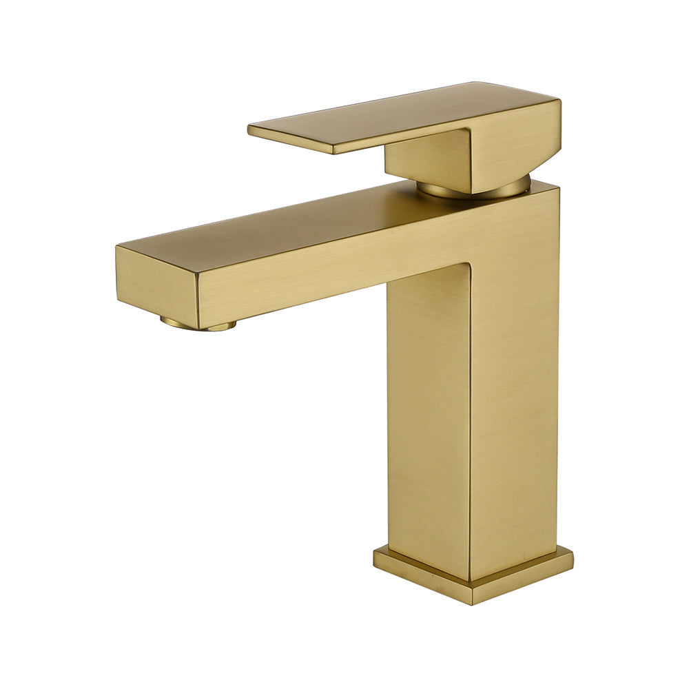 Brushed Gold Single Handle Bathroom Sink Faucet