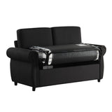 Linen Loveseat Sleeper Black 58"