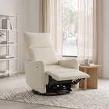 Velvet Recliner Swivel Power Beige