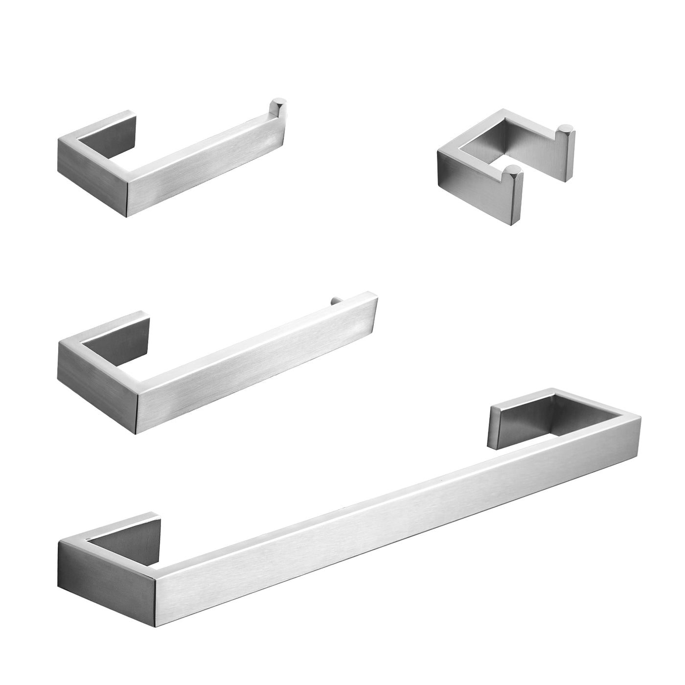 4-Piece Brushed Nickel Stainless Steel Bathroom Hardware Set