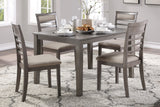 Gray 5-Piece Dining Set with Table and 4 Chairs