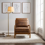 Wood Accent Chair Light Brown