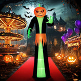 Halloween Inflatables Outdoor Decorations Pumpkin Head Ghost, Blow Up LED Yard D
