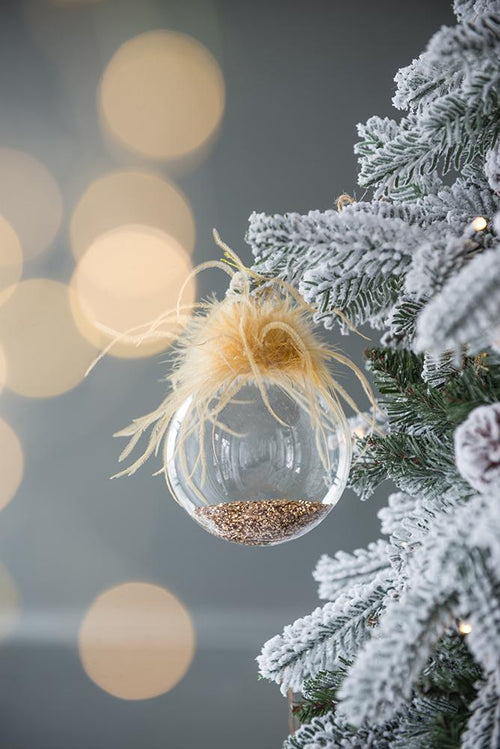 4.7" Glass Christmas Ball Ornaments Set of 4