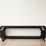 Modern Style Black Color Solid Oak Wood Dining Bench with Rattan Detail