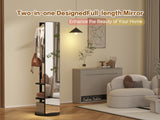 360° Rotating 66"x17.8" Multifunctional Full Length Mirror