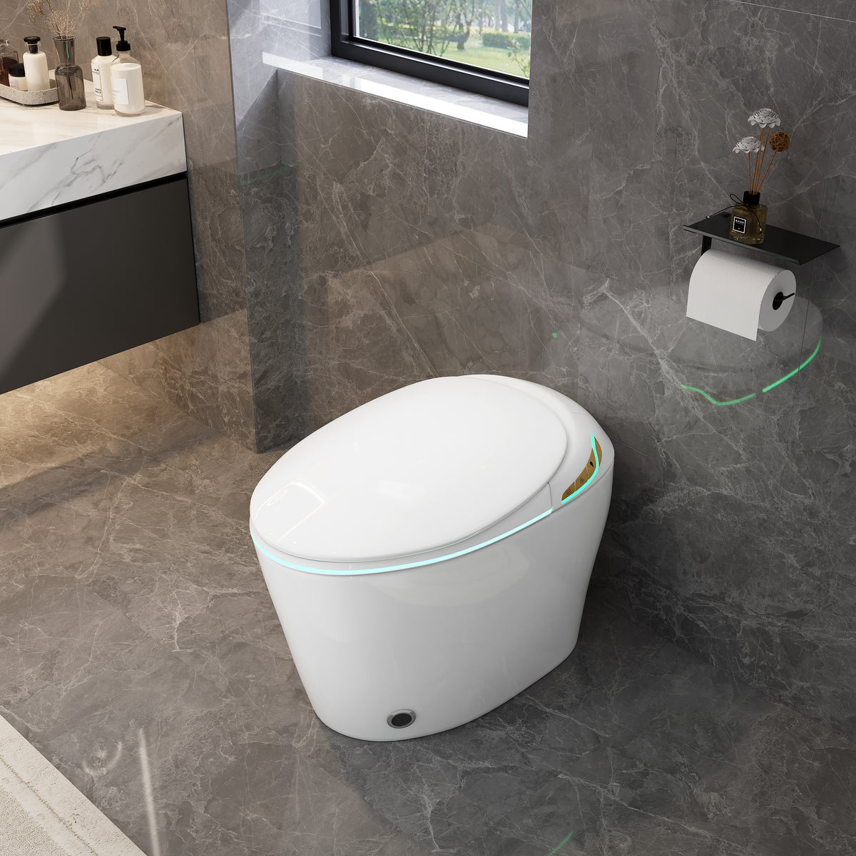 Unique Smart Toile, One Piece Toilet with Bidet Built