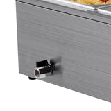 Commercial Food Warmer, 1500W Electric Stainless Steel Steam Food Warmer with Gl