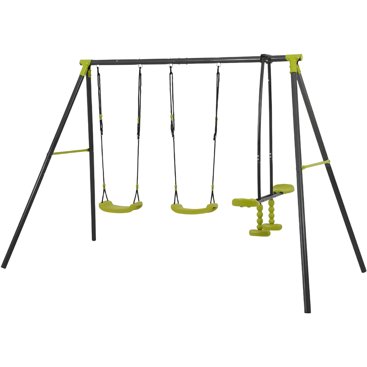 XNS008 Triple Children Metal Safe Swing Set 440lbs for Outdoor Playground, Three