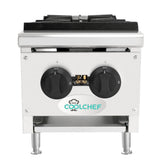 50,000 BTU Commercial Gas Hot Plate 2 Burner NG LP