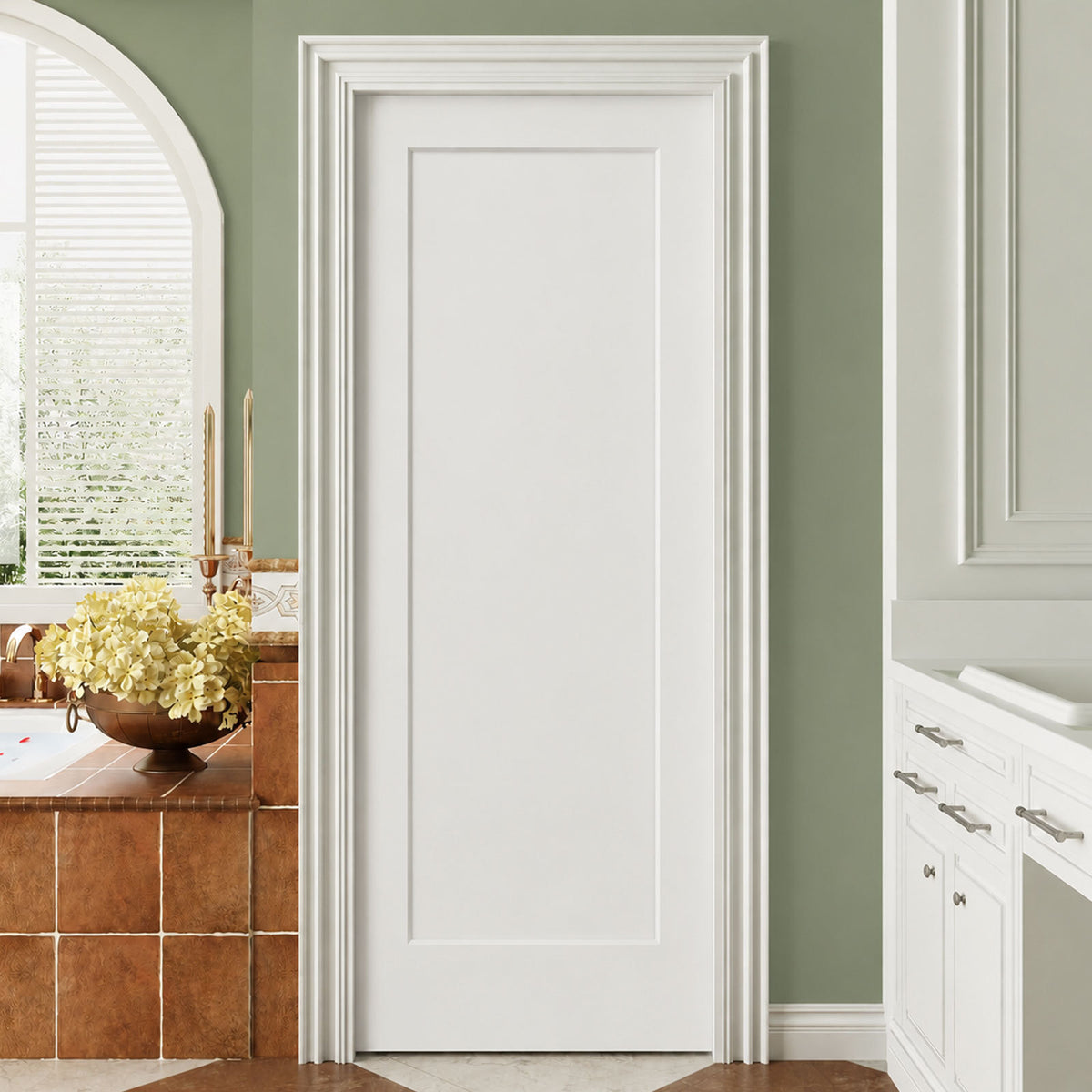 30 in. x 80 in. x 1-3/8 in. Shaker White Primed 1-Panel Wooden Interior Slab