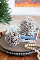 D5' Iced Twig Ball, Decorative Hanging Ball Christmas Tree Ornaments for Holiday