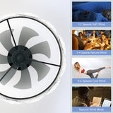 Flush Mount Ceiling Fan with LED Light - Crystal - Black - 24"