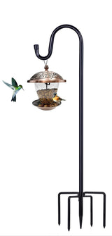 46 Inch Shepherd Hook Bird Feeder Pole with 5 Prong Base