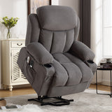 Power Lift Recliner Chair with Heat Massage USB Port Grey