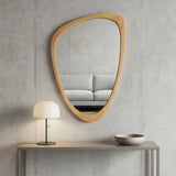 20x30 Oak Solid Wood Frame Irregular Decorative Mirror