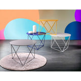 Accent Table - Metal - Gray - Round Top With Triangle Legs
