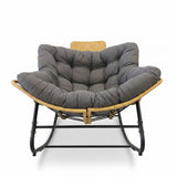 39.37"Papasan Rocking Chair Outdoor, Oversized Patio Egg Chair