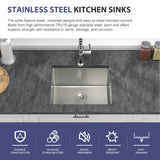 21 Inch Undermount Sink - 21" x 18" x 9" Undermount Stainless Steel Kitchen