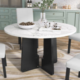 Engineered Wood Dining Table White/Black 47"