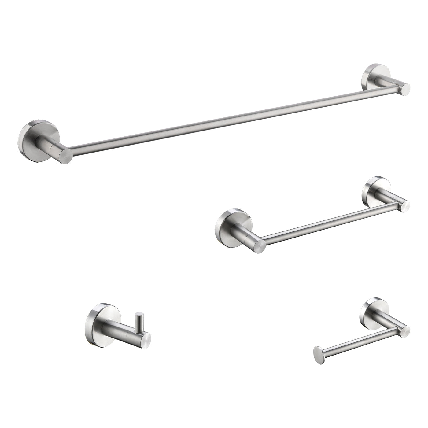 Brushed Nickel Stainless Steel Bathroom Hardware Set 4-Piece