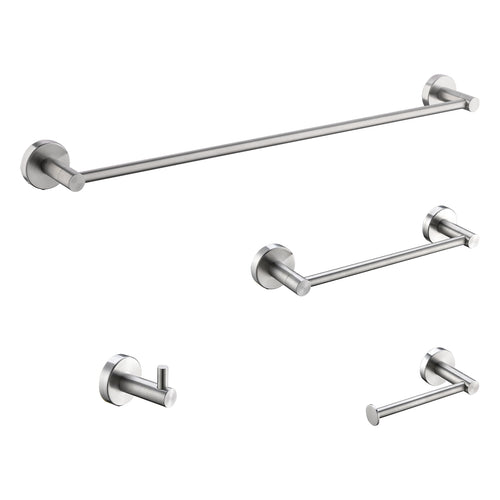 Brushed Nickel Stainless Steel Bathroom Hardware Set 4-Piece