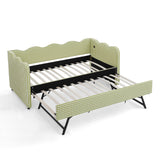 Twin Upholstered Trundle Bed Green