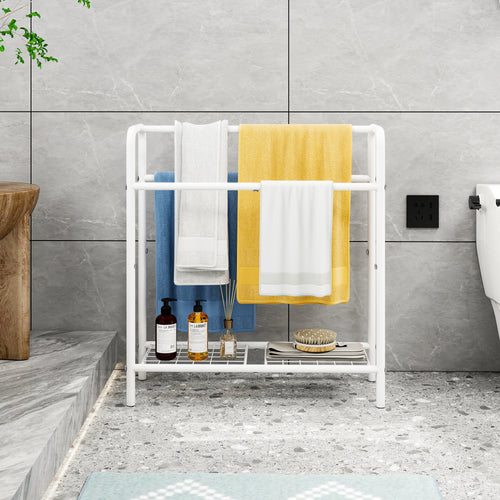 3 Tier White Metal Freestanding Towel Rack