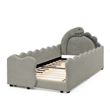 Twin Upholstered Platform Bed Grey