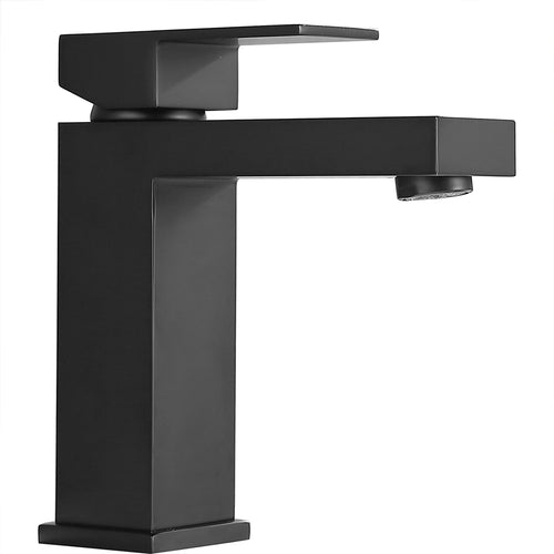 Black Single Handle Bathroom Sink Faucet Modern Vanity