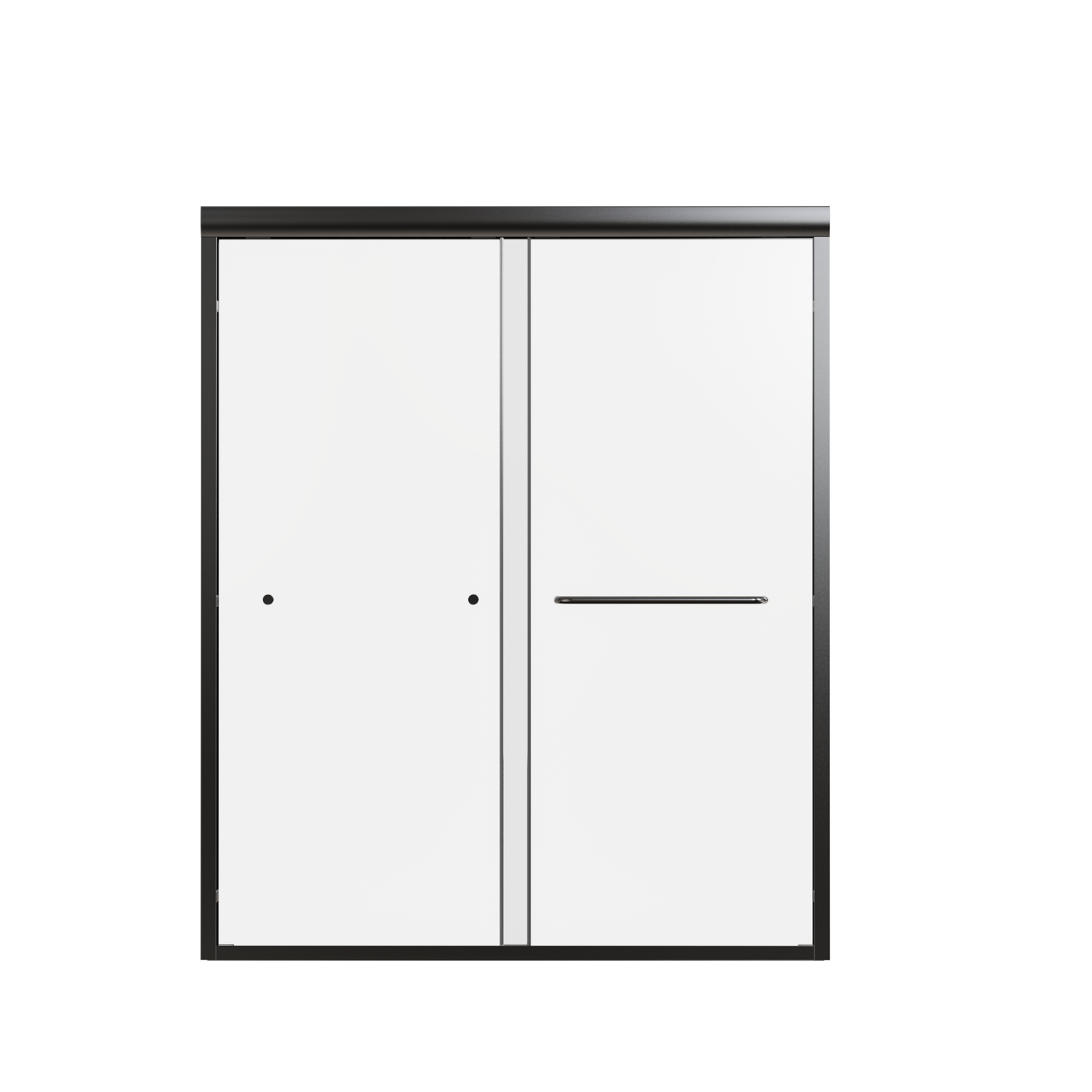 Matte Black Semi-Frameless Double Sliding Shower Door 56-60W