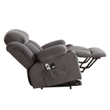 Power Lift Recliner Chair with Heat Massage USB Port Grey