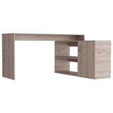 L-Shaped Writing Desk - Two Shelves - Single Door Cabinet