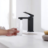 Single Handle Bathroom Faucet, Matte Black Single Hole Bathroom Faucet