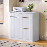 Freestanding Office File Cabinet with Built-in Tabletop Charging Station, Large